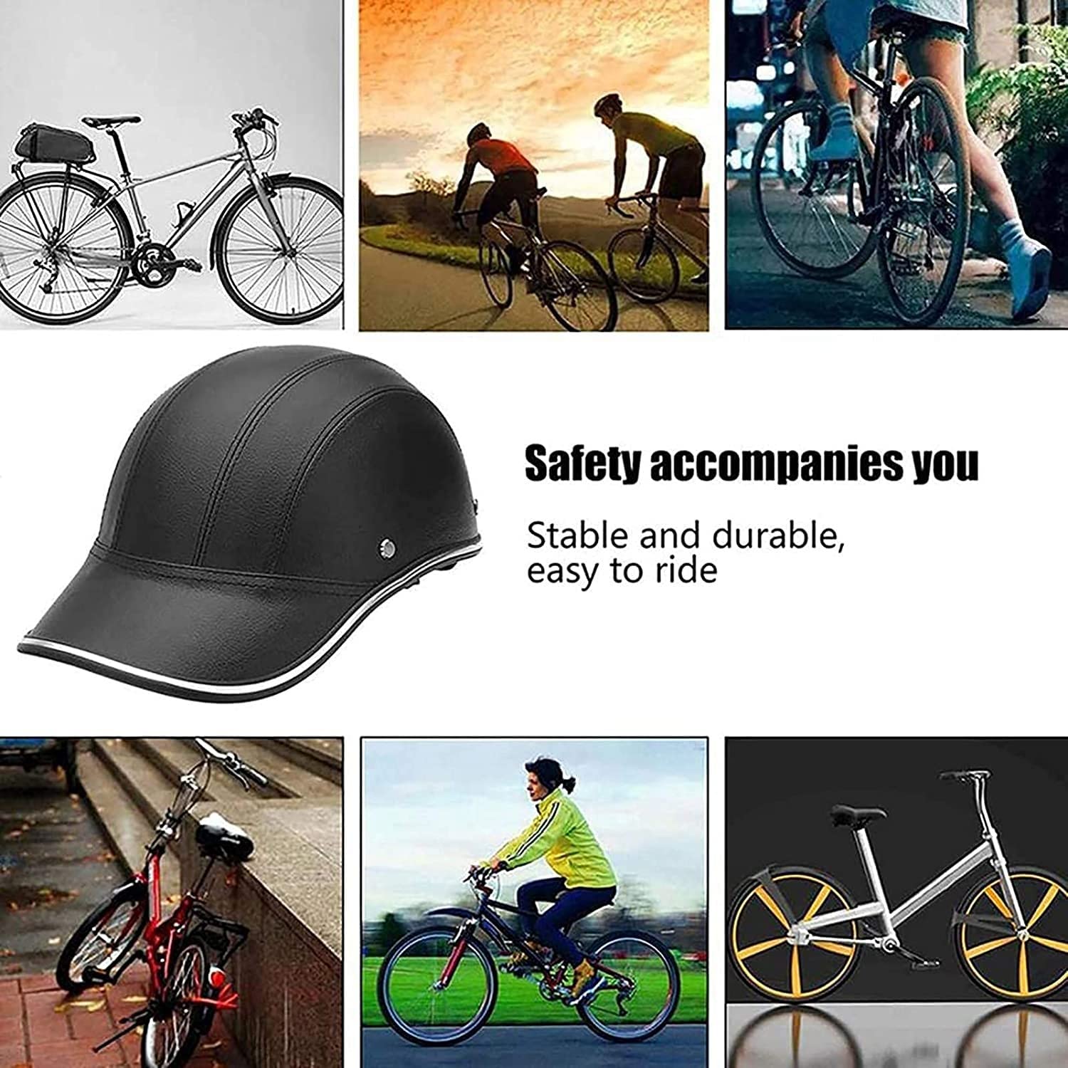 Vintage Motorhelm DOT Gecertificeerd Retro Halve Helm Volwassenen Open Motorhelm Scooter Bromfiets Baseball Cap Mannen en Vrouwen Street Cruiser Jet Style Helm (Color : 3, Size : X-Large