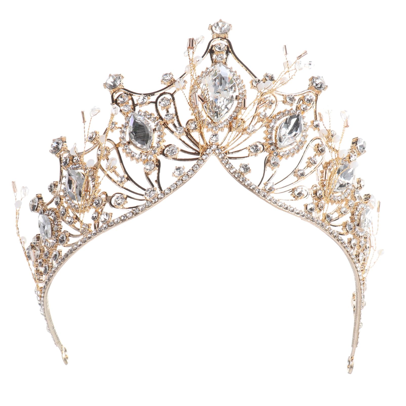 FOMIYES Gota De Flor De Novia Reina De Diamantes De Imitación Boda De Cristal Desfile Brillante Tiara De Reina De Diamantes Diadema De Diamantes De Imitación Banquete