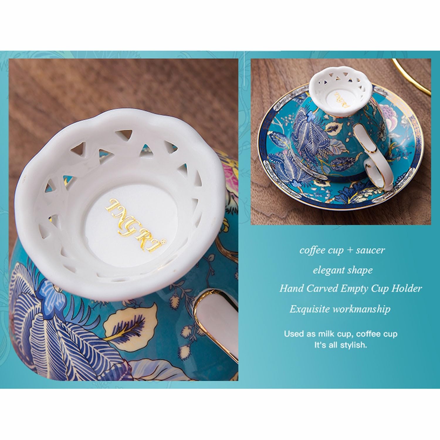 Zestaw do herbaty Zestaw do herbaty Zestaw do herbaty z porcelany kostnej Zestaw do herbaty w pudełku prezentowym, Domowa europejska filiżanka do kawy i spodek,