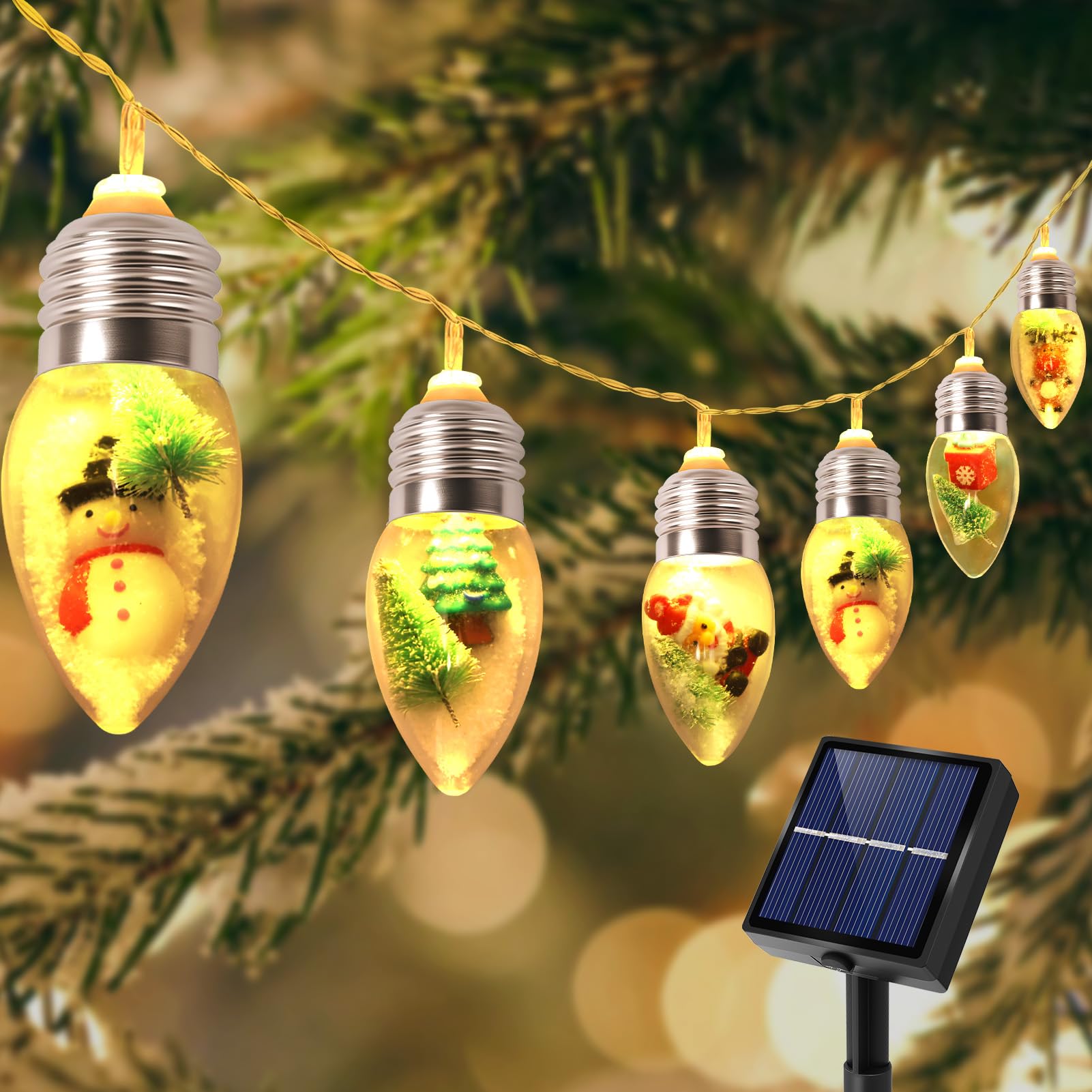 Amazon.co.jp: ソーラークリスマスライト 屋外 ヴィンテージ レトロ