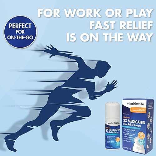Miniatura 8 de HealthWise 2X Medicated Roll-On 10% Menthol + 20% Methyl Salicylate Pain Relief Cream 3 oz. 88.5 mL Quick-Dry Formula Immediate