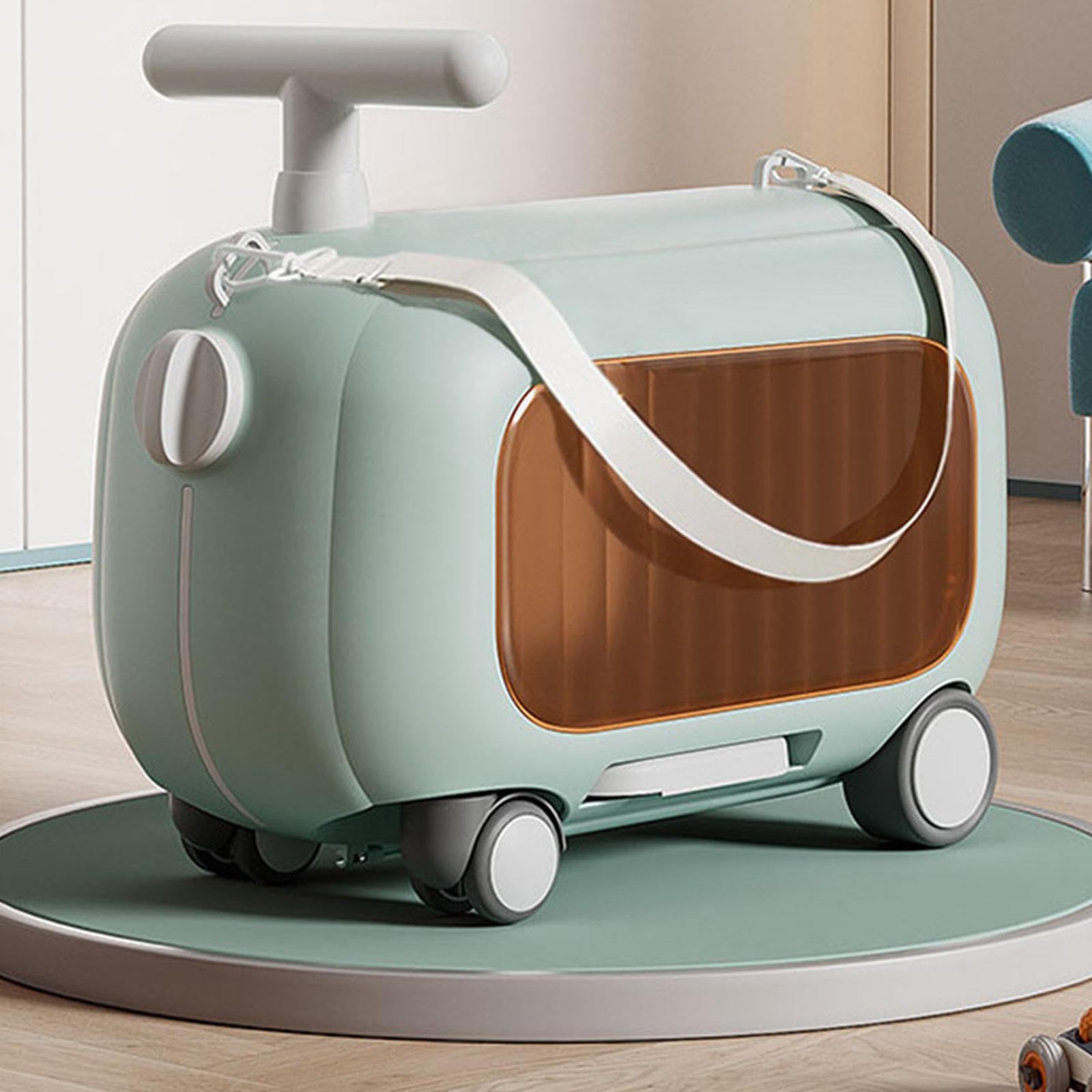 Valigia Da Viaggio Leggera per Bambini, Custodia Rigida per Bambini con Ruote a 4 Ruote E Materiale PP Portatile, Adatta per L'esterno, Blu
