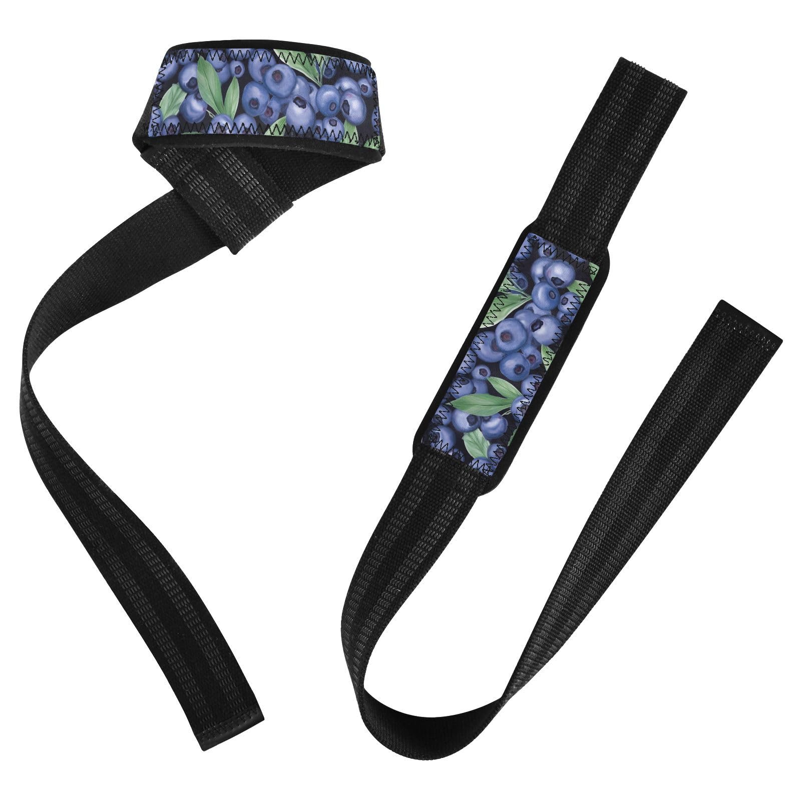 Nander Blueberries Wrist Straps for Weightlifting,Lifting Straps with Neoprene Cushioned Wrist Padded and Anti-Skid Silicone for Strength Training,Bodybuilding,Deadlifting