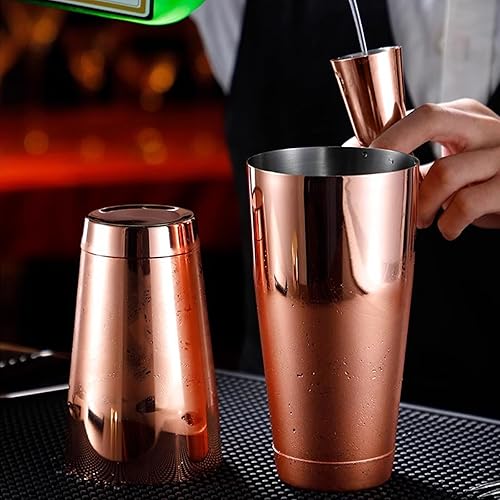 Miniatura 3 de Boston Shaker - Juego de coctelera de camarero, 12 piezas de coctelera con colador, coctelera de Martini, lata con mezclador de alcohol mixto de 18