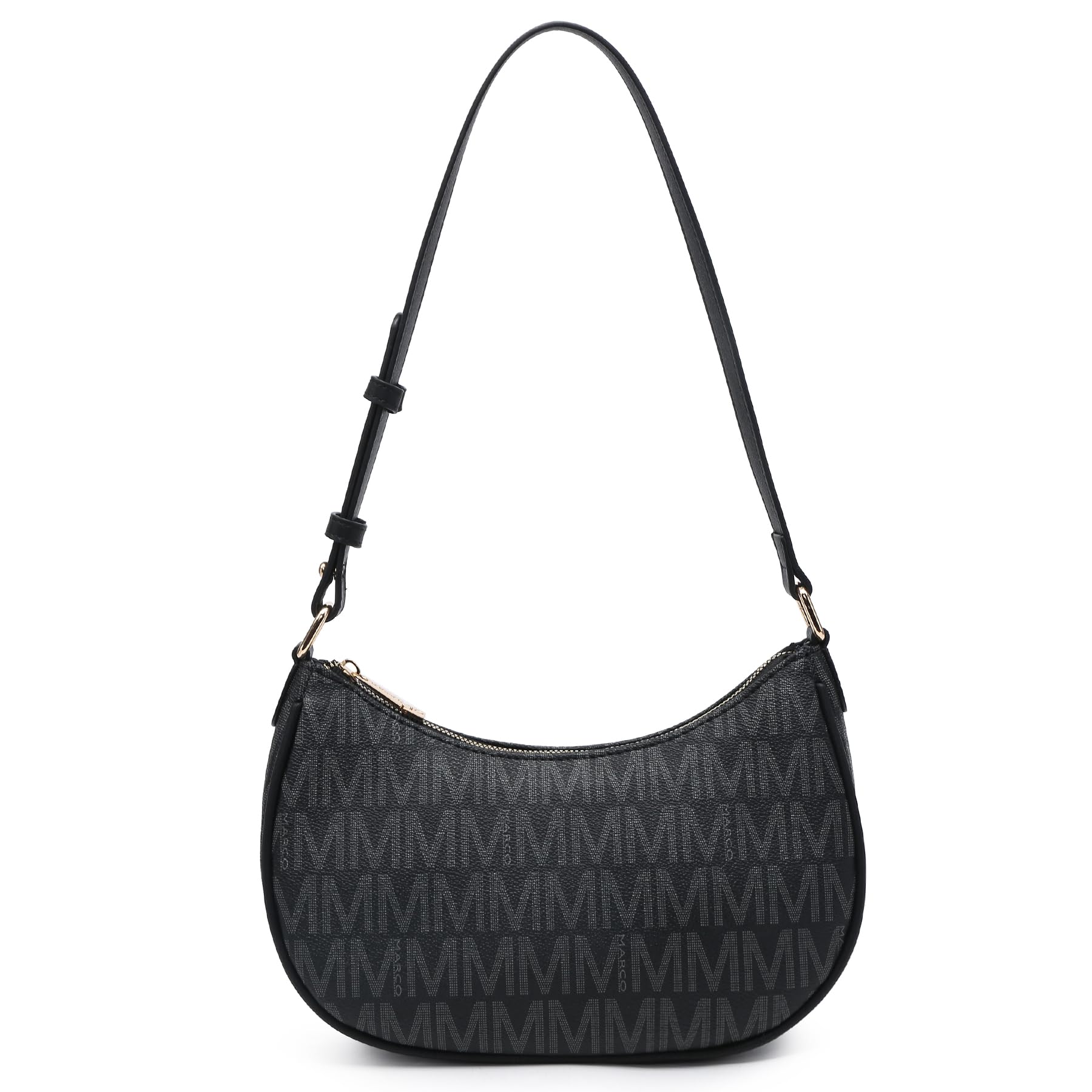 MARCO M KELLYSmall Shoulder Bags for Women Trendy Pu Leather Crescent Purses Top Zipper Tote Hobo Handbags