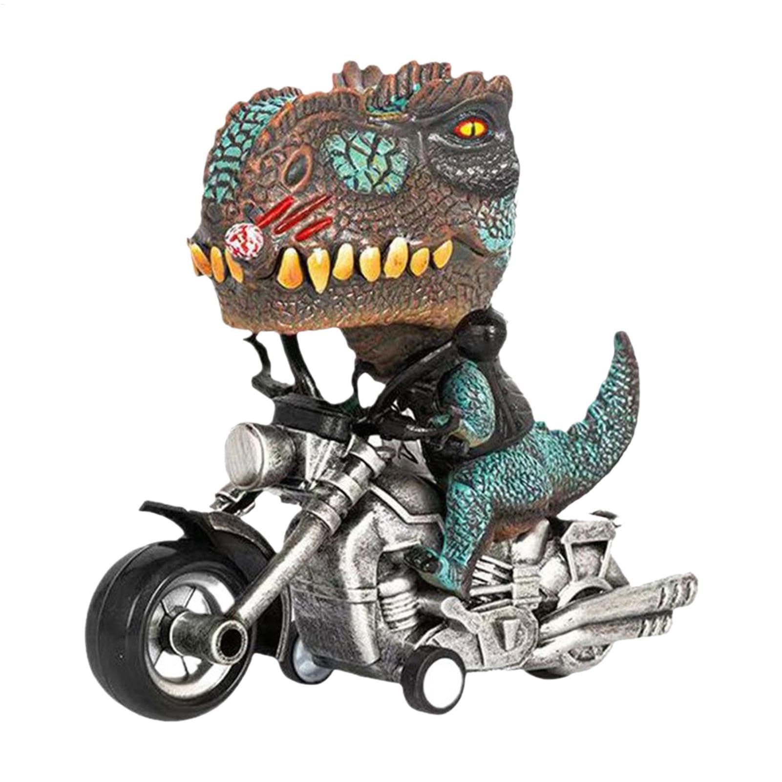 Drift Car Dash Ornament Dinosaur Riding Motorcycle Car Interior Statue