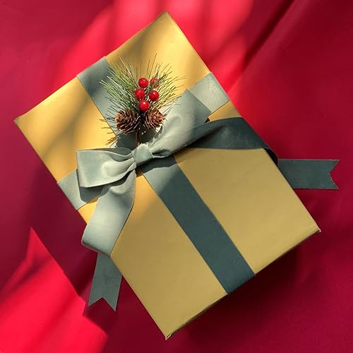 Miniatura 8 de Dseason - Juego de cintas de terciopelo de 38 pulgadas x 10 yardas, 2 rollos de 20 yardas, juego de cintas de terciopelo verde polvoriento hecho a