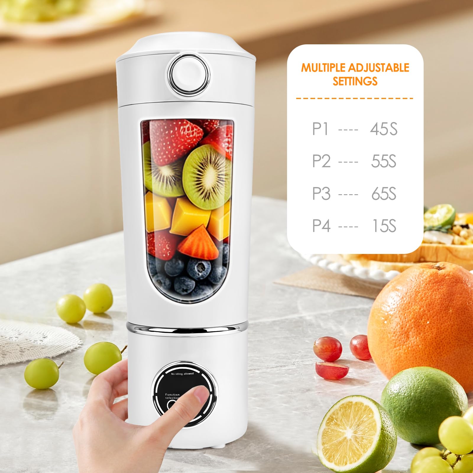 Przenośny mikser/blender/smoothie maker, 700 ml, mini mikser stojący z 12 ostrzami ze stali nierdzewnej do koktajli i shake'ów, z pokrywką podróżną, do kuchni, siłowni, biura
