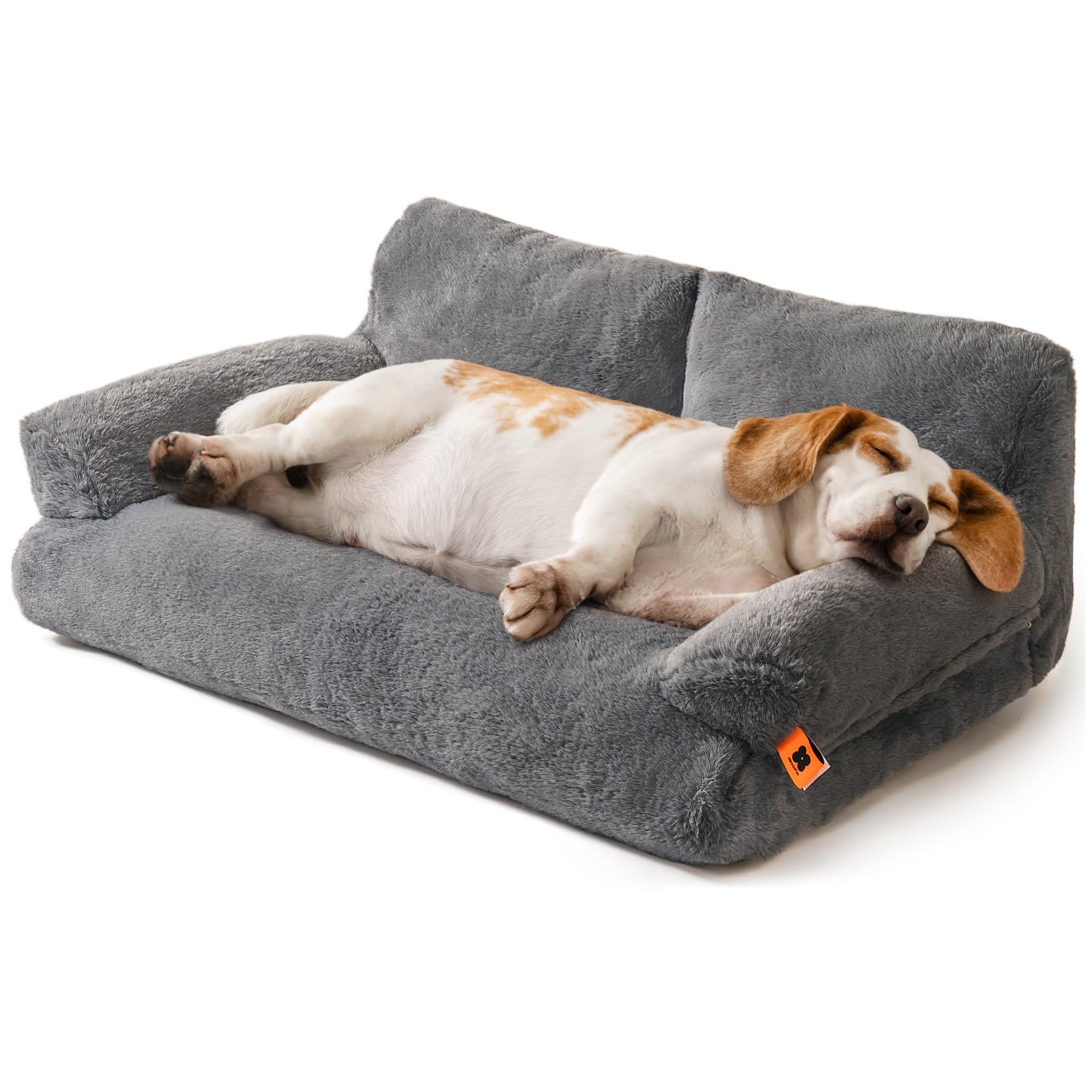 MEWOOFUN Cuccia per gatti, soffice e morbida, per cani e gatti di medie e piccole, graziosa cuccia per gatti con fondo antiscivolo (grigio scuro, lunghezza 85 x larghezza 65 x altezza 29 cm)