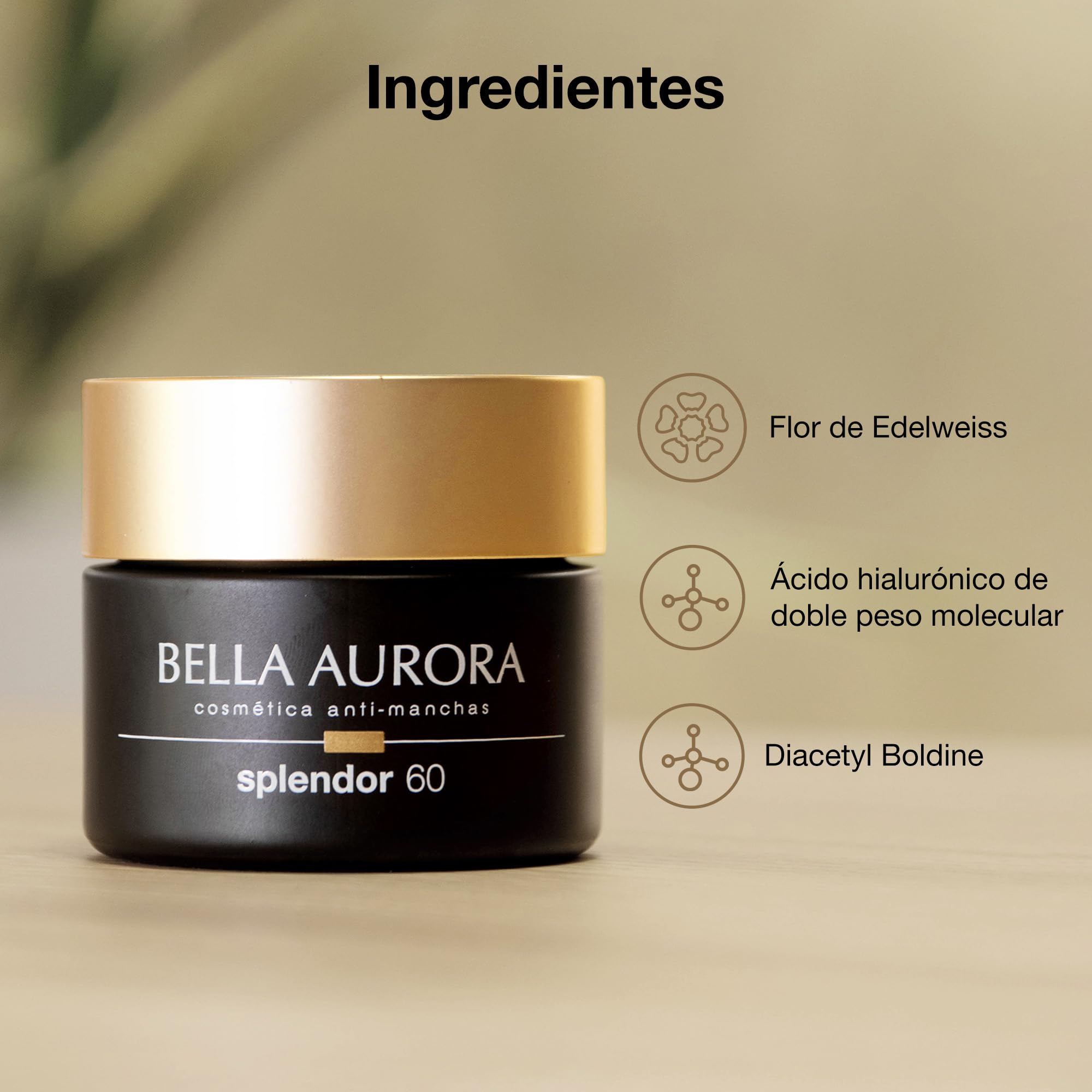 Bella Aurora Crema Facial de Día Anti-Edad 60+ Años SPF 20, 50 ml Anti-manchas, Anti-Arrugas y Despigmentante | Efecto Lifting | Ácido Hialurónico | SPLENDOR 60
