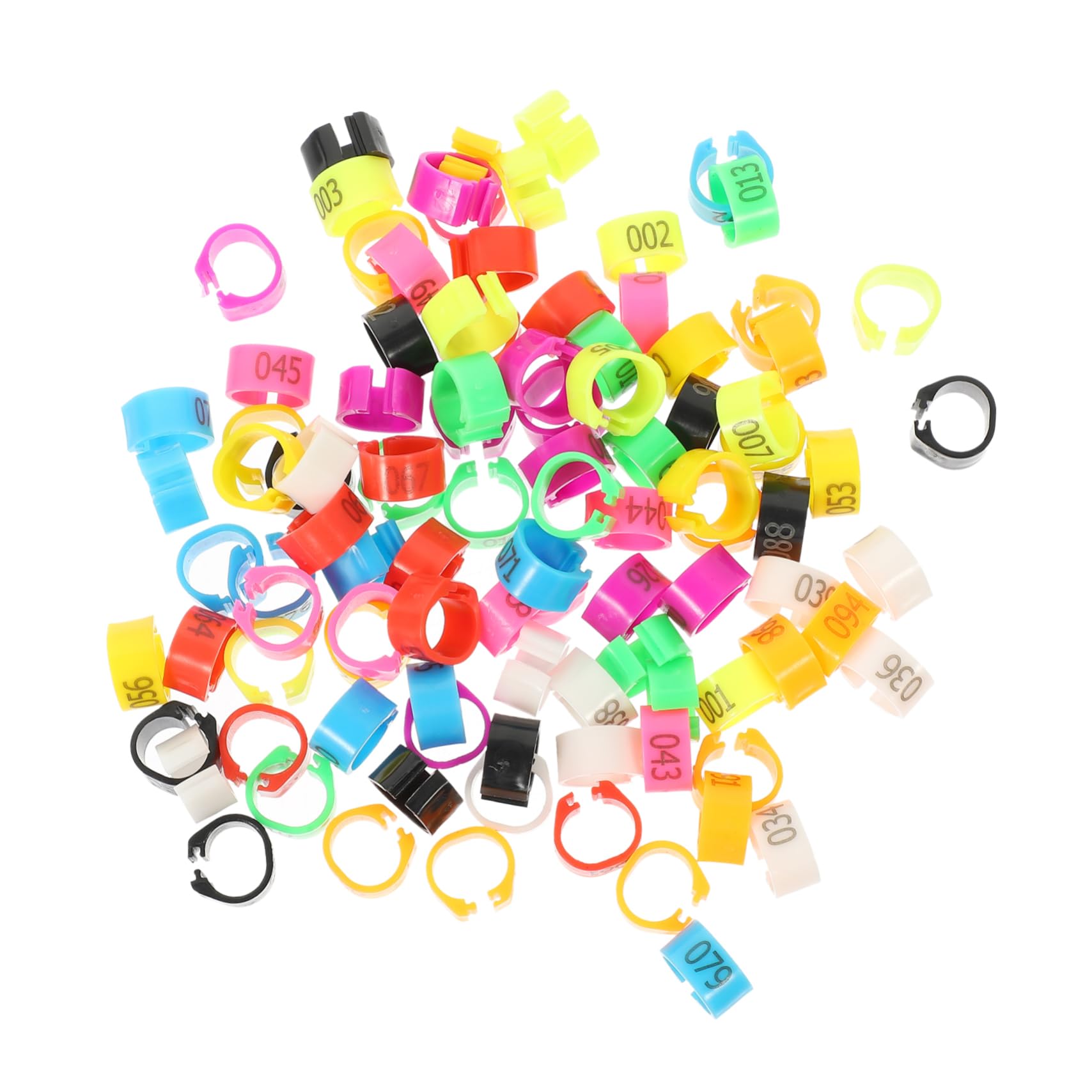 GALPADA Plastic Pigeon Foot Ring 100pcs Chicken Leg Bands Pet Bird Leg Bands Numbered Tags