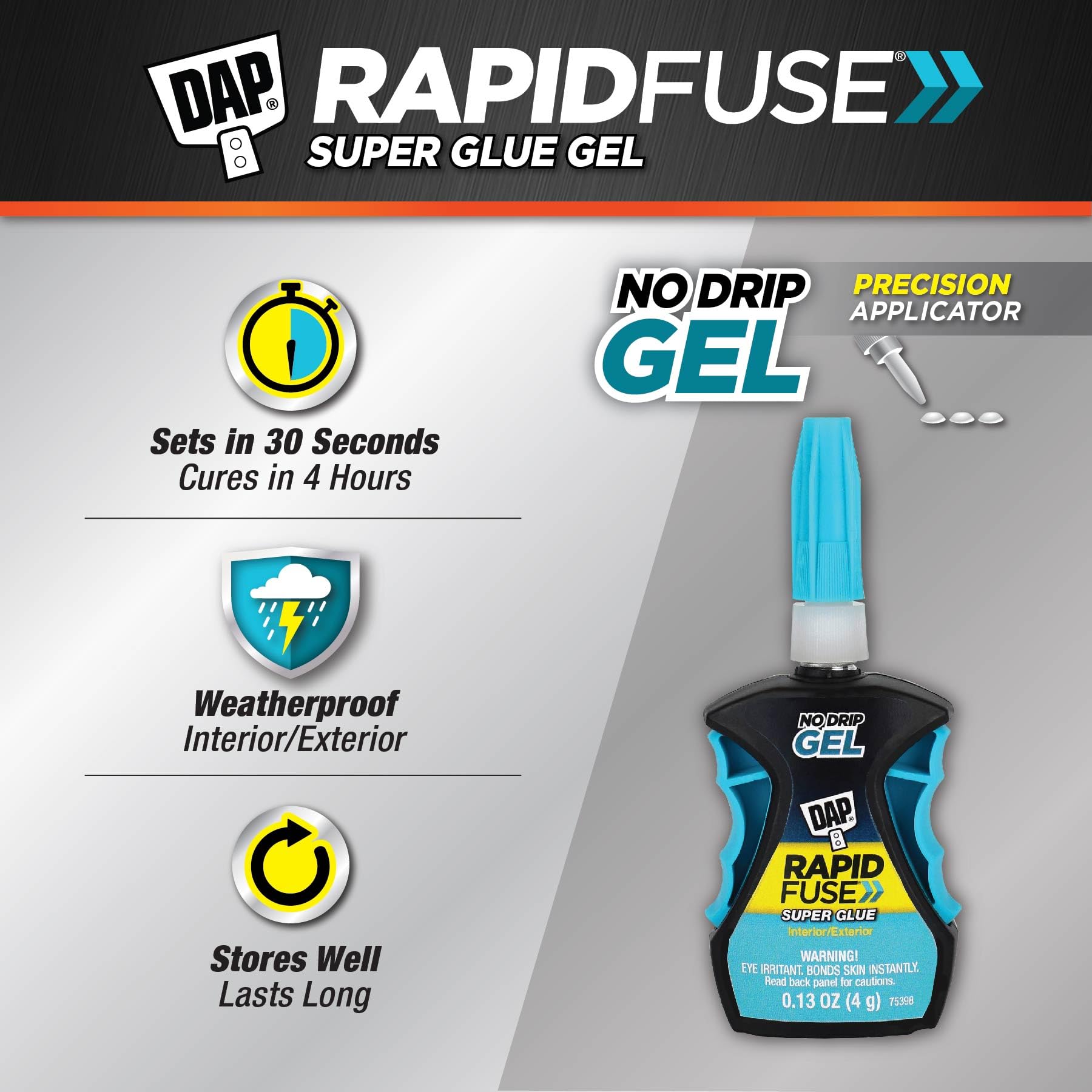DAP RapidFuse Gel Adhesive Control Applicator, 0.13 Oz (7079800179