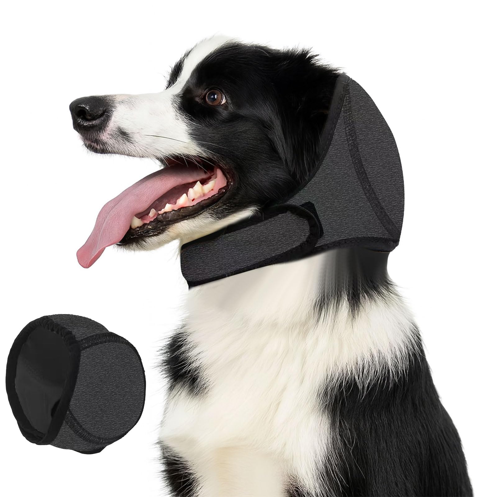 SSKHE Dog Ear Muffs for Noise Anxiety Adjustable Dog Ears Protection Head Wrap for Bathing Grooming, Thunder and Fireworks