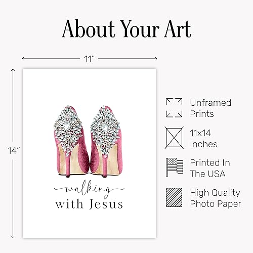 Miniatura 10 de Religious Wall Art & Decor - Christian Gift for Woman - spiritual Wall Decor Motivational poster - Teen Girl Bedroom Decor - Glam Fashion Wall