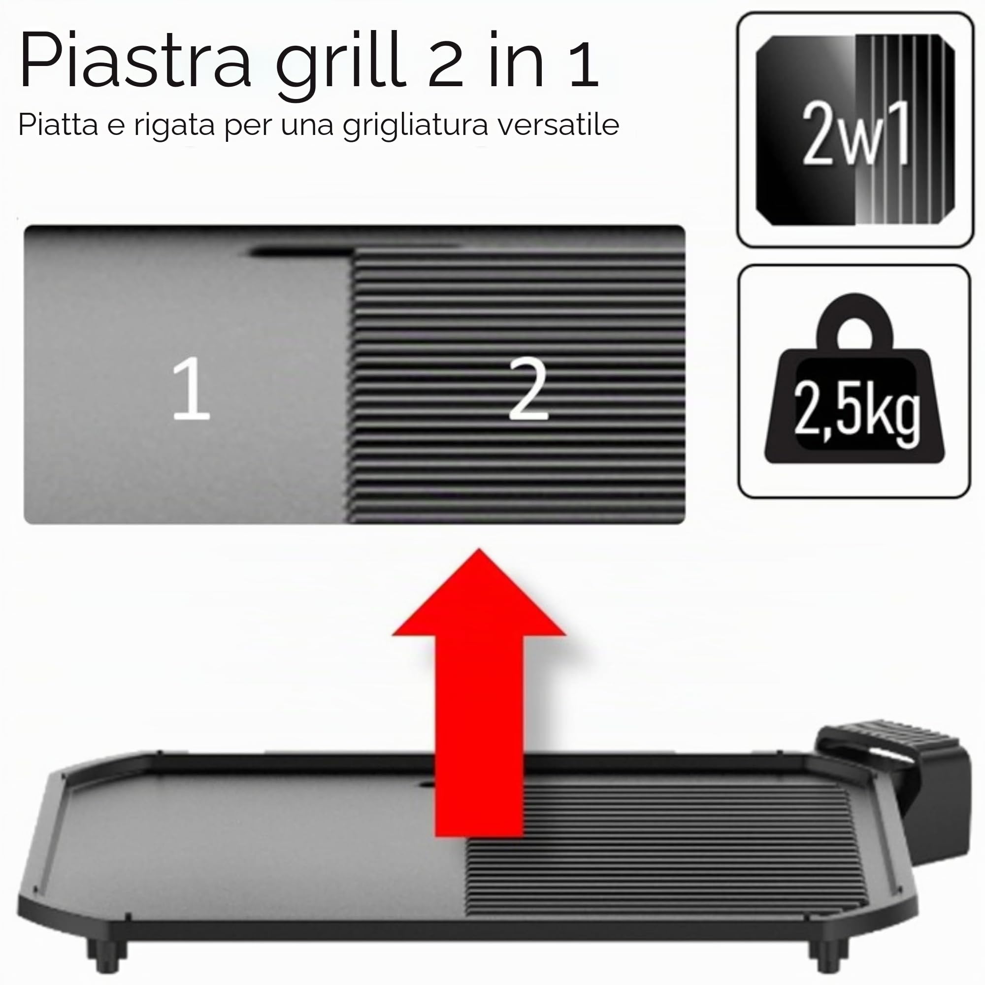 Barbecue elettrico 2 in 1 da tavolo, 3050 W, per balcone, esterno, con supporto, ampio vano per barbecue, regolatore di temperatura senza livelli, barbecue elettrico