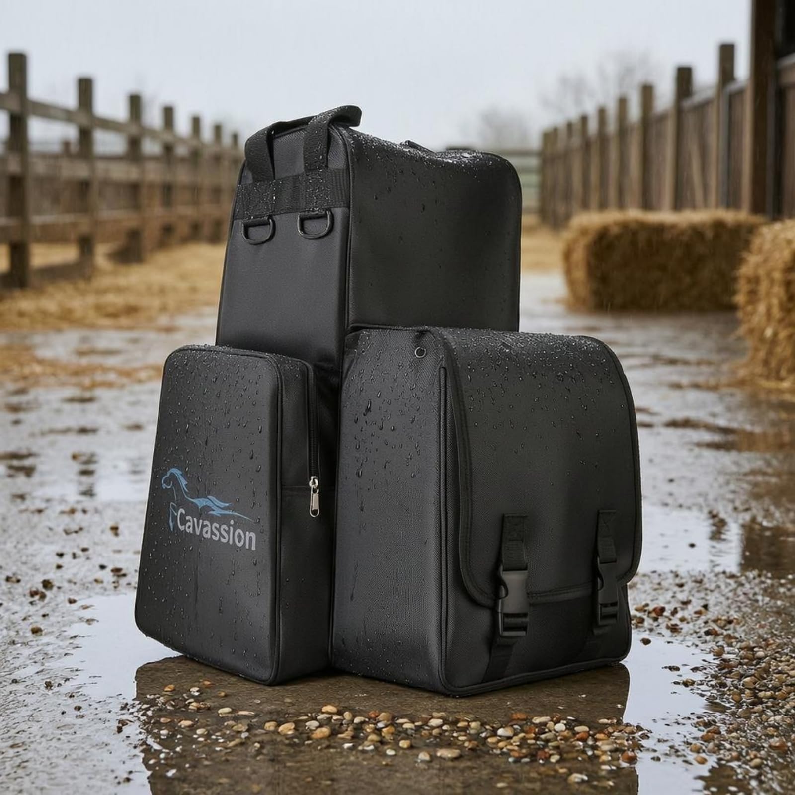 MagiDeal Borsa Equestre Organizzazione Attrezzatura Borsa Portaoggetti Borsa da Borsa da Maneggio con Struttura Rigida con E Cerniera Adatta per Spostamenti tra Lezioni di Equitazione