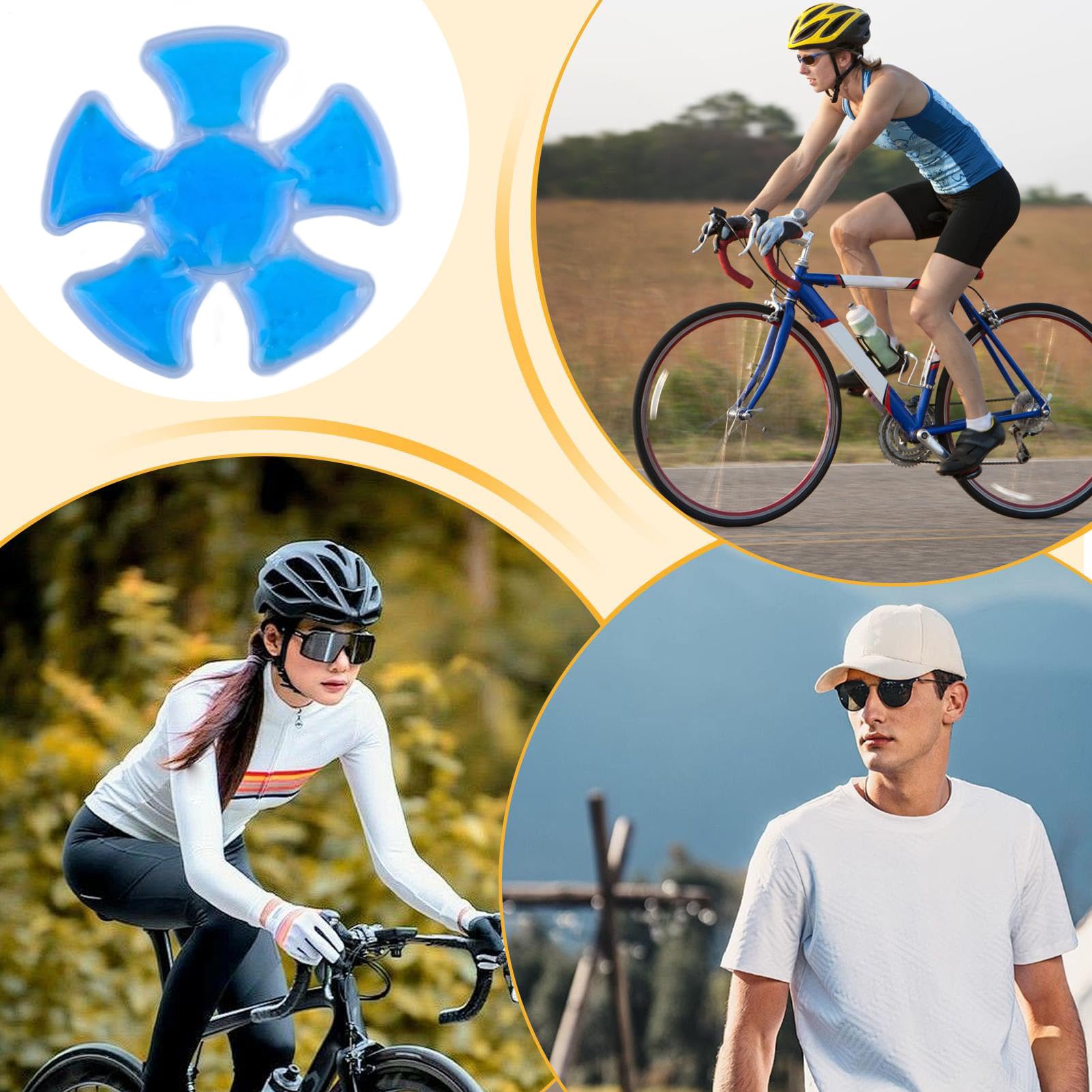Compresa de refrigeración de gel refrigerante para sombreros - Tapa de casco reutilizable, almohadilla de refrigeración para casco transpirable, para deportes y camping