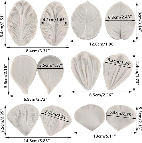 Miniatura 2 de Sijiangmold Molde de veteado de silicona para pasta de goma, molde de fondant veteado de rosa, pasta de goma, molde de flor de peonía, moldes de