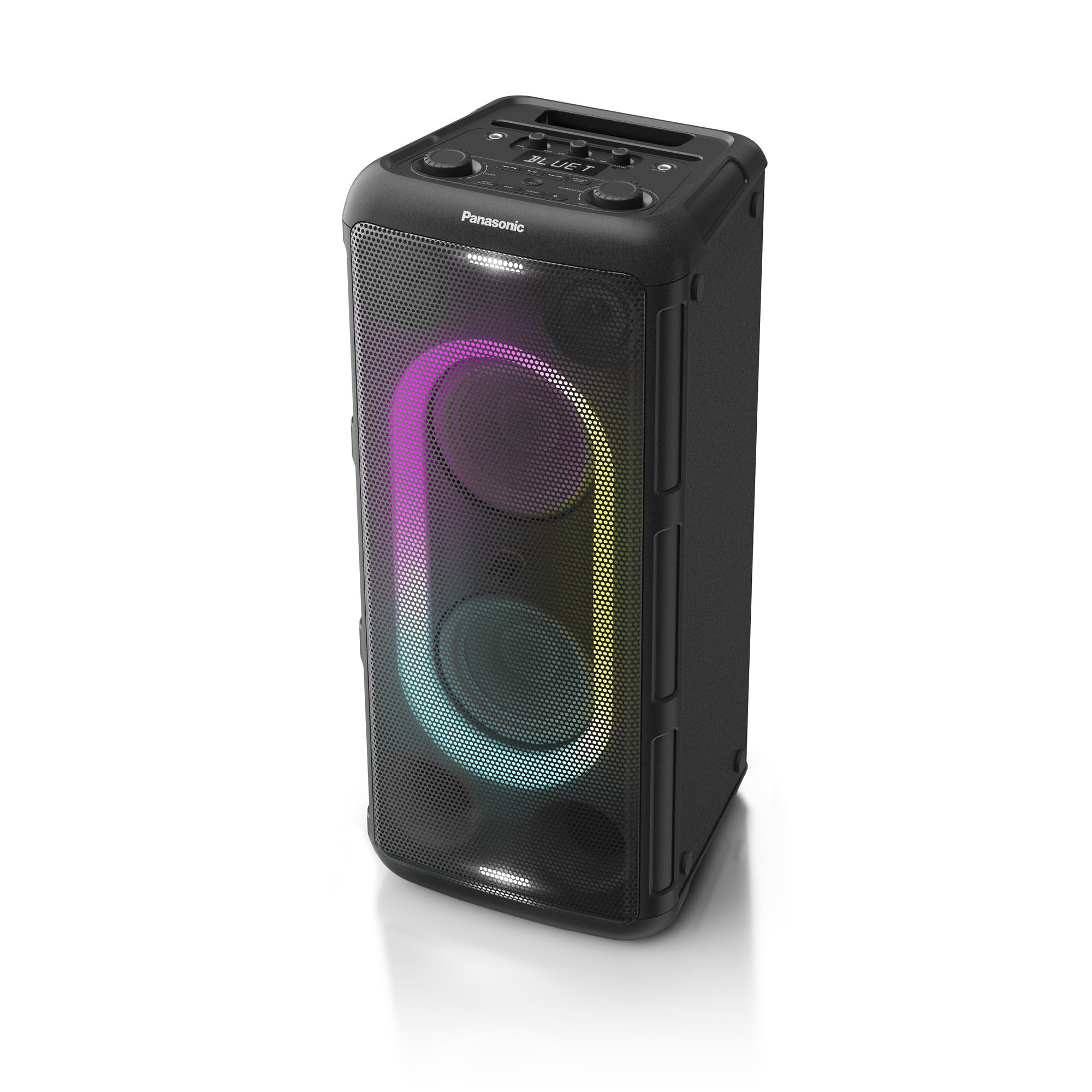 Panasonic SC-TMAX45E-K Altoparlante Sistema Audio ad Alta Potenza con Bluetooth, 1000W, Luci Integrate, USB, Ingresso Ottico per TV, Ingressi Chitarra e Microfono per Karaoke, Nero
