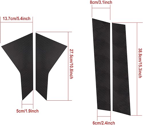 Miniatura 2 de TOMALL Calcomanías de vinilo para poste de ventana de automóvil, compatibles con Honda Civic de 10ª generación 2016-2021, calcomanías de columna de