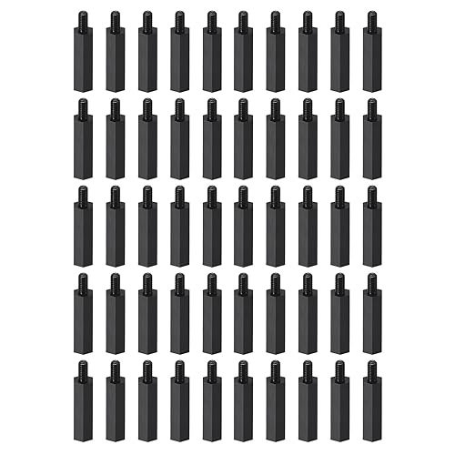 YOKIVE 100 tornillos de separación M3, separadores hexagonales de nailon para PCB con alto efecto de aislamiento, mantiene la altura consistente,