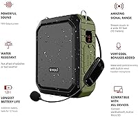 Vista 6 de Amplificador de voz con micrófono de auriculares inalámbricos, 18 W, 4400 mAh, sistema mini Pa recargable, Bluetooth 4.2, altavoz portátil IPX5