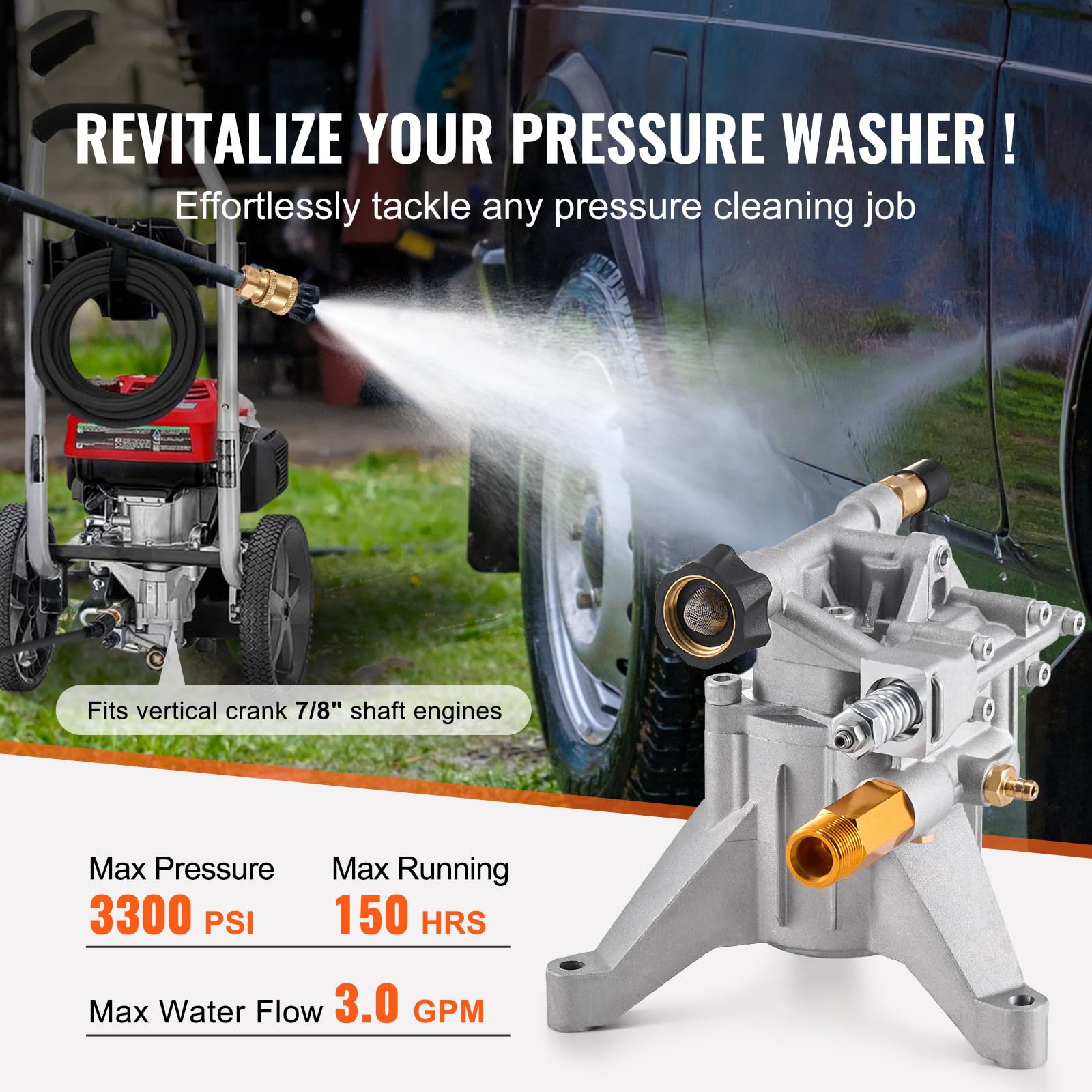 Happybuy Pressure Washer Pump, 7/8