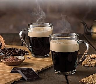 SYANKA Italian Premium Glass Coffee Mug Tea Cups Set of 6-215 ML, Transparent, Glass Cups Set for Tea, Coffee, Green Tea, Herbal Tea, Lemon Tea, Milk Cup, Hot/Cold Drinks Cups