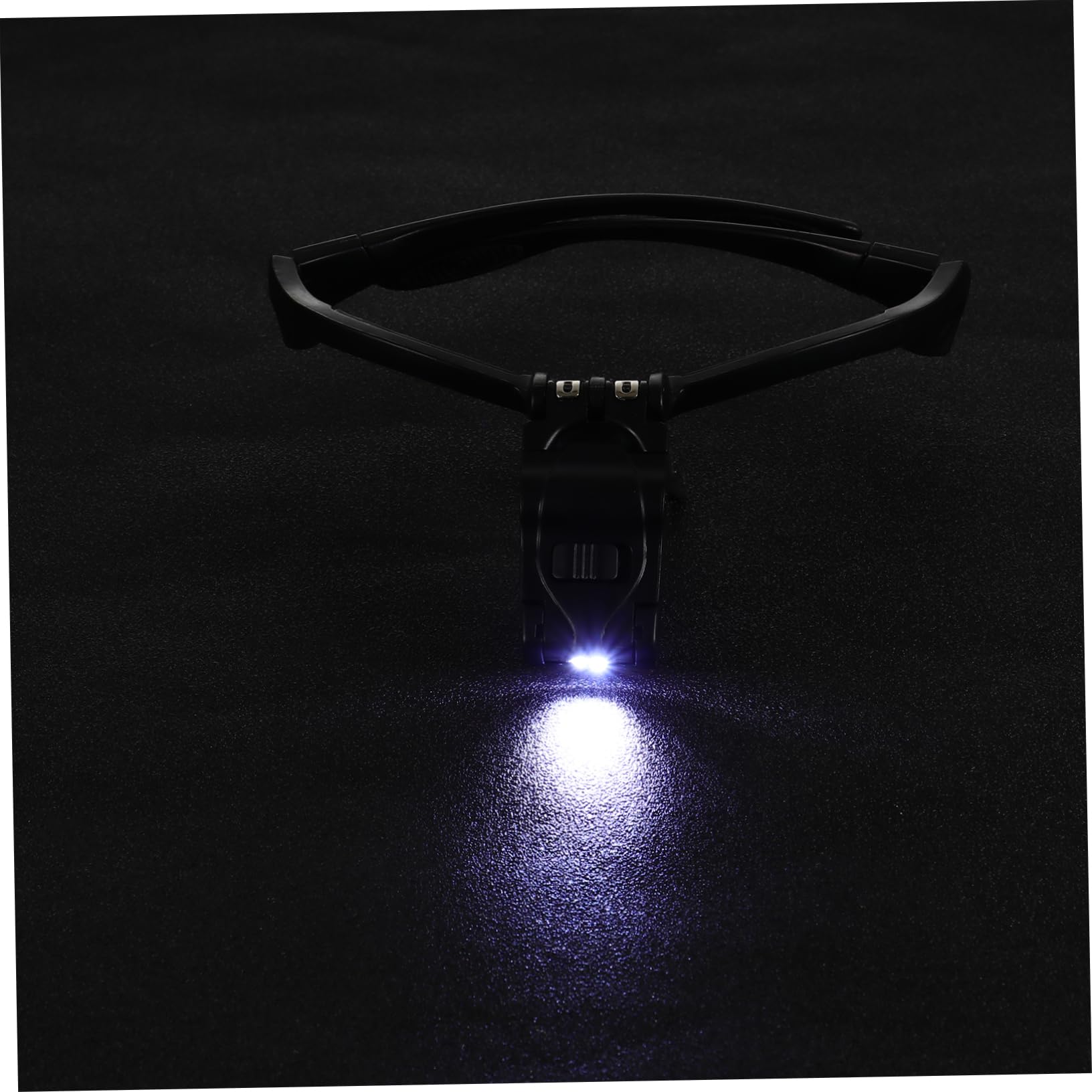 Baluue Zeckenlupe mit 5 Linsen Vergrößerungsbrille LED Licht Kopfhalterung Kunststoff Acryllinse Schwarz für Präzises Arbeiten