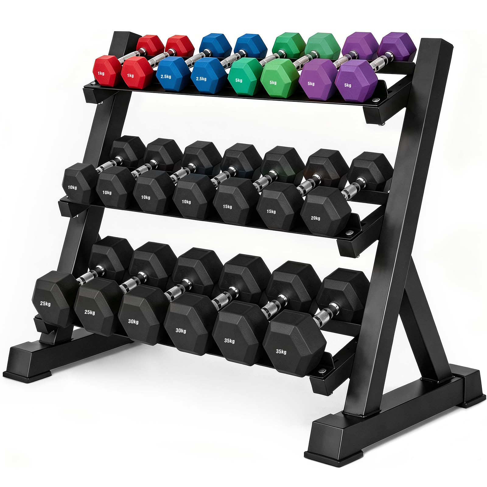 Grefinity 3 Tier Dumbbell Rack, Weight Rack for Home Gym, Stand Only