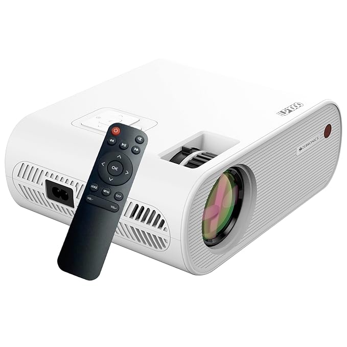 ZEBRONICS LP1000 LED Projector with 3300 Lumens Max, 150-inch Screen Size, HDMI in, AV in, AUX Out, USB x 2, FHD 1080p, 50,000h Lifelong LED lamp, Built in Speaker, Ceiling Mountable at Rs. 7999