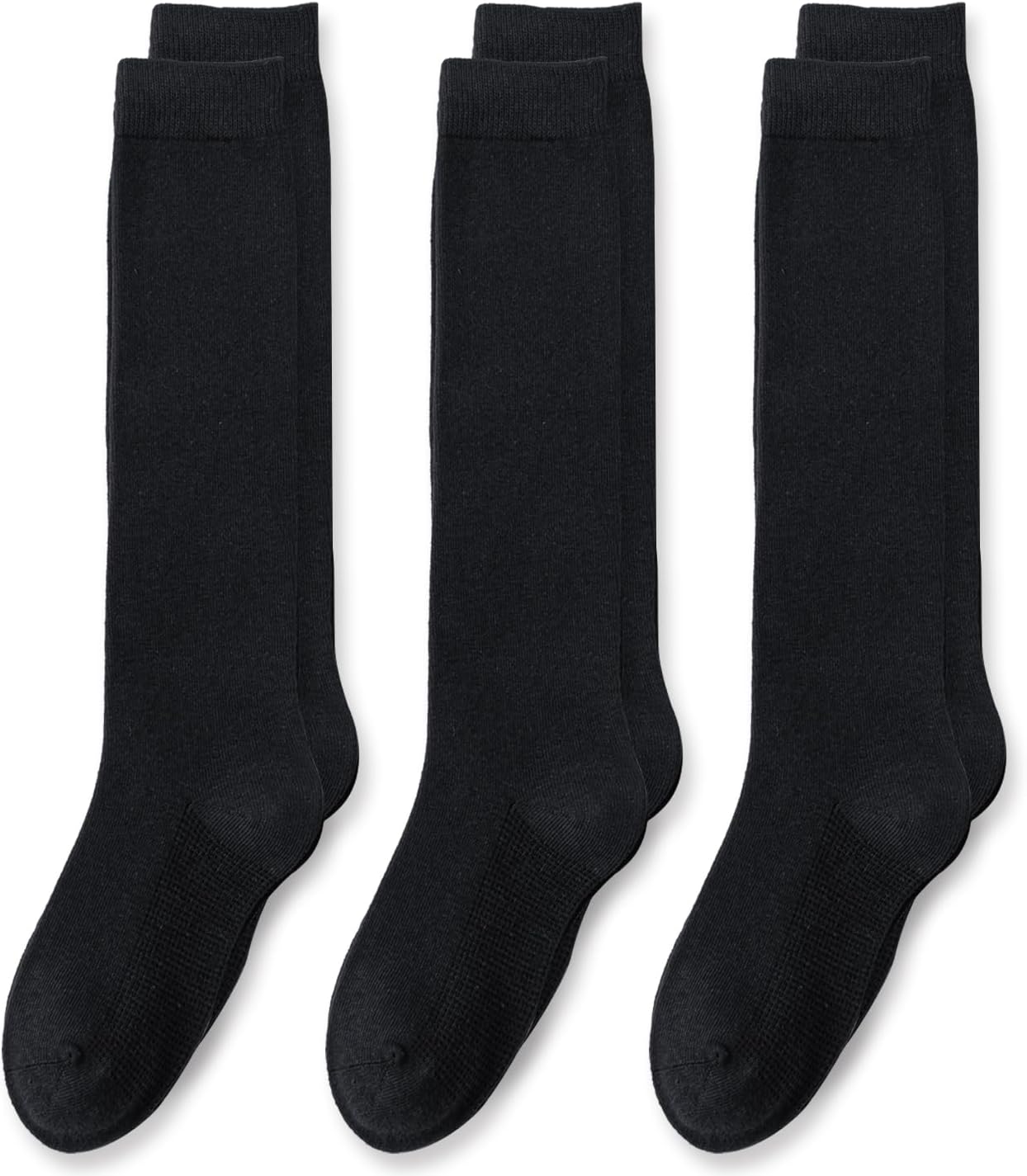 EPEIUS Girls Knee High Socks Seamless Cotton School Uniform Socks Kids Boy Over the Calf Sock 3/5 Pack