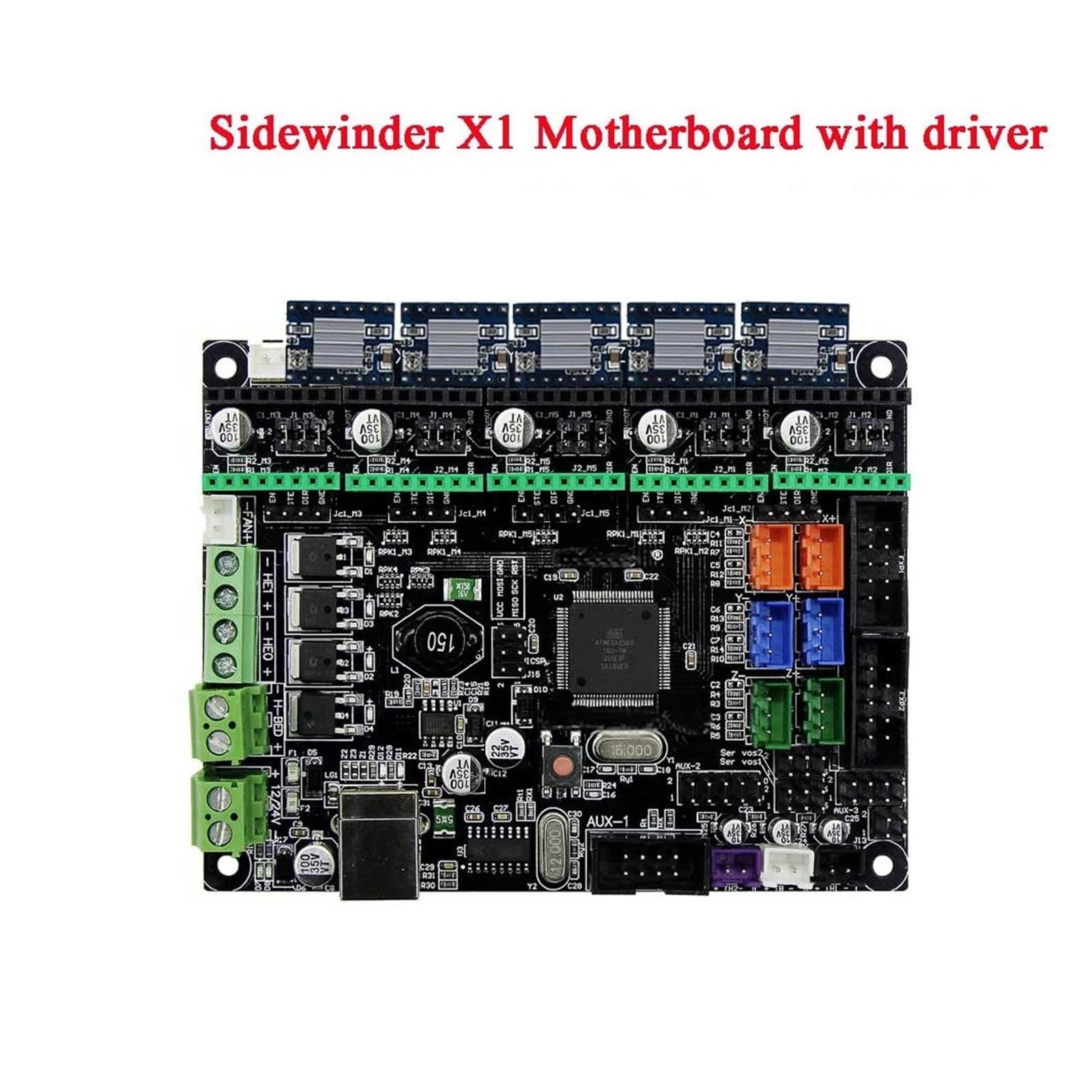 3D Kompatibel mit Artillery, 8-Bit Board Kit X1 Genius | 5 Treibermodule, 8-Bit-Motherboard, stabiles Steuerungssystem, X1 Genius-Serie(Genius with driver)