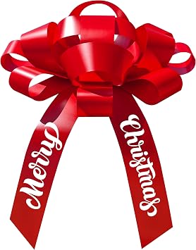 CarBowz Big Merry Christmas Car Bow، Giant 30 "Bow، Non Scratch Magnet، Weather Resistant Vinyl Red