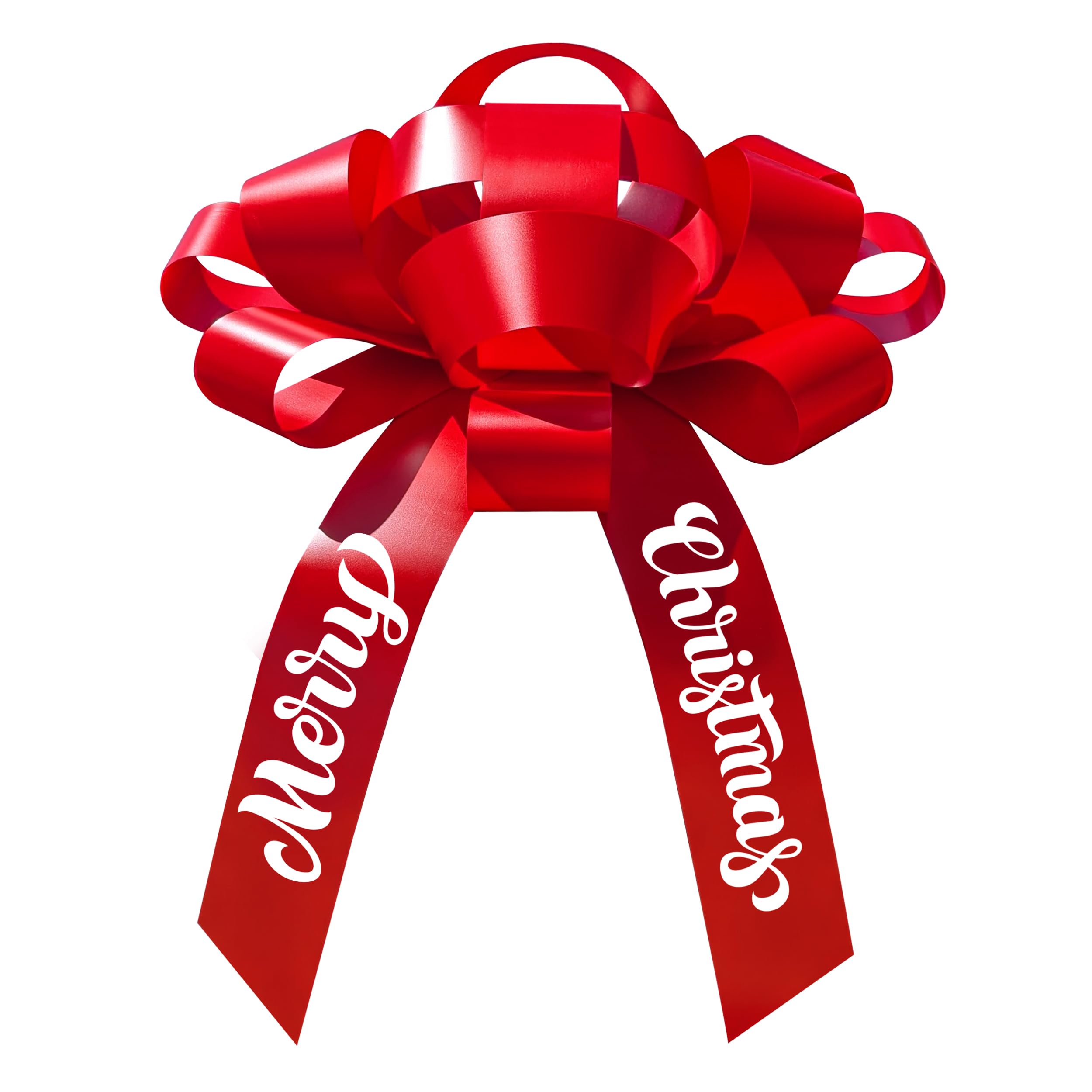 CarBowz Big Merry Christmas Car Bow, Giant 30" Bow, Non Scratch Magnet, Weather Resistant Vinyl (Red)