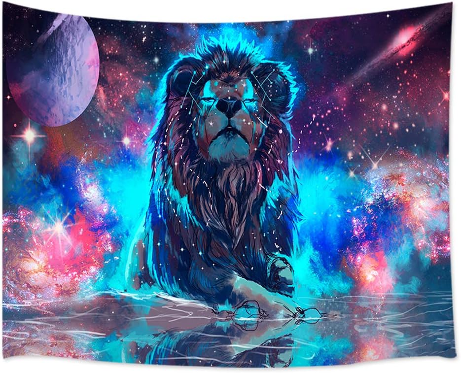 Amazon Com Psychedelic Lion Tapestry Bjyhiyh Universe Galaxy Tapestry Trippy Space Tapestries Wall Art For Bedroom Living Room Dorm Decor 59 1 39 4 Everything Else