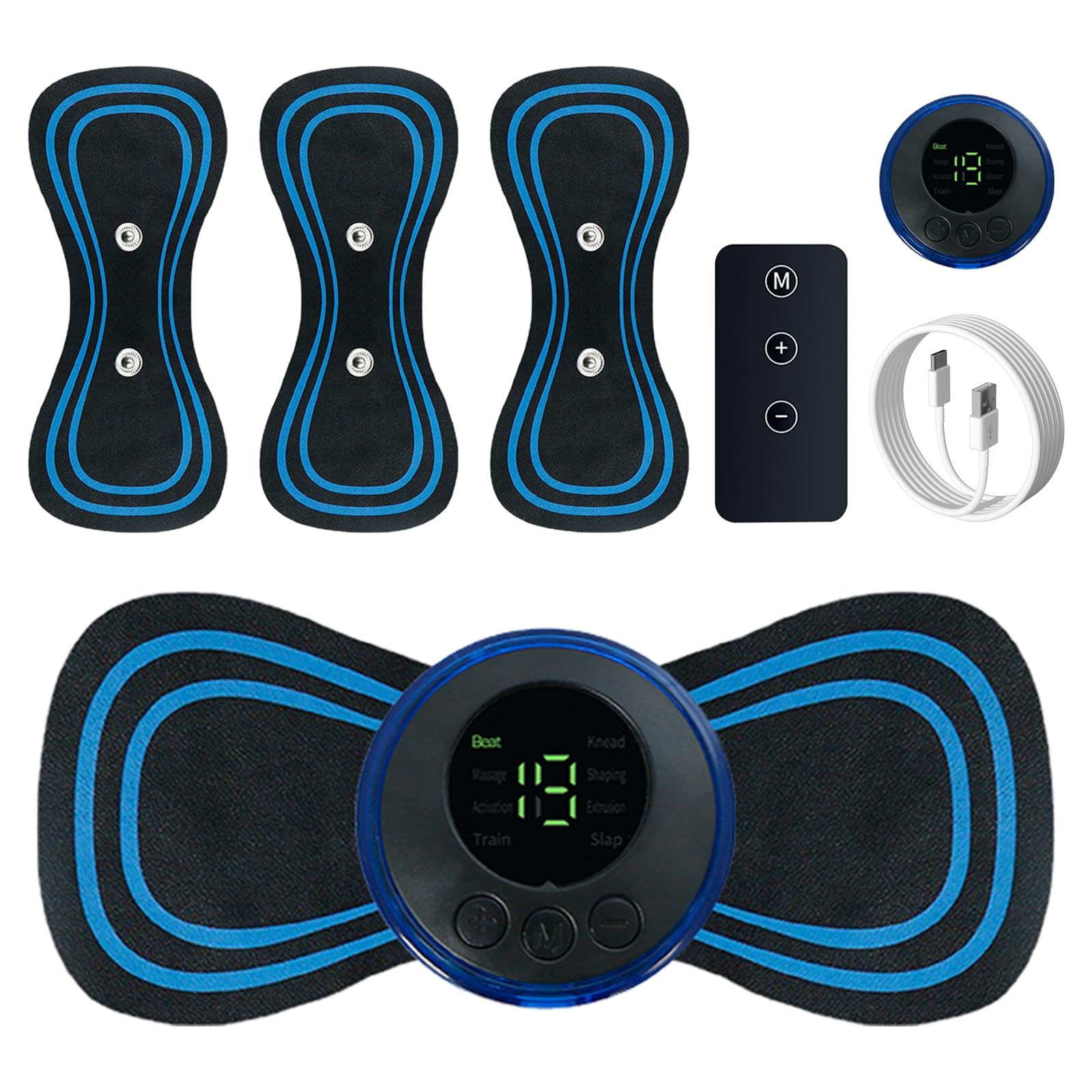 Wireless TENS Machine for Pain Relief - 8 Modes, 19 Intensities, 3X Reusable Electrode Pads, LCD Display | UK Portable Device for Back, Neck, Shoulder & Knee Discomfort​