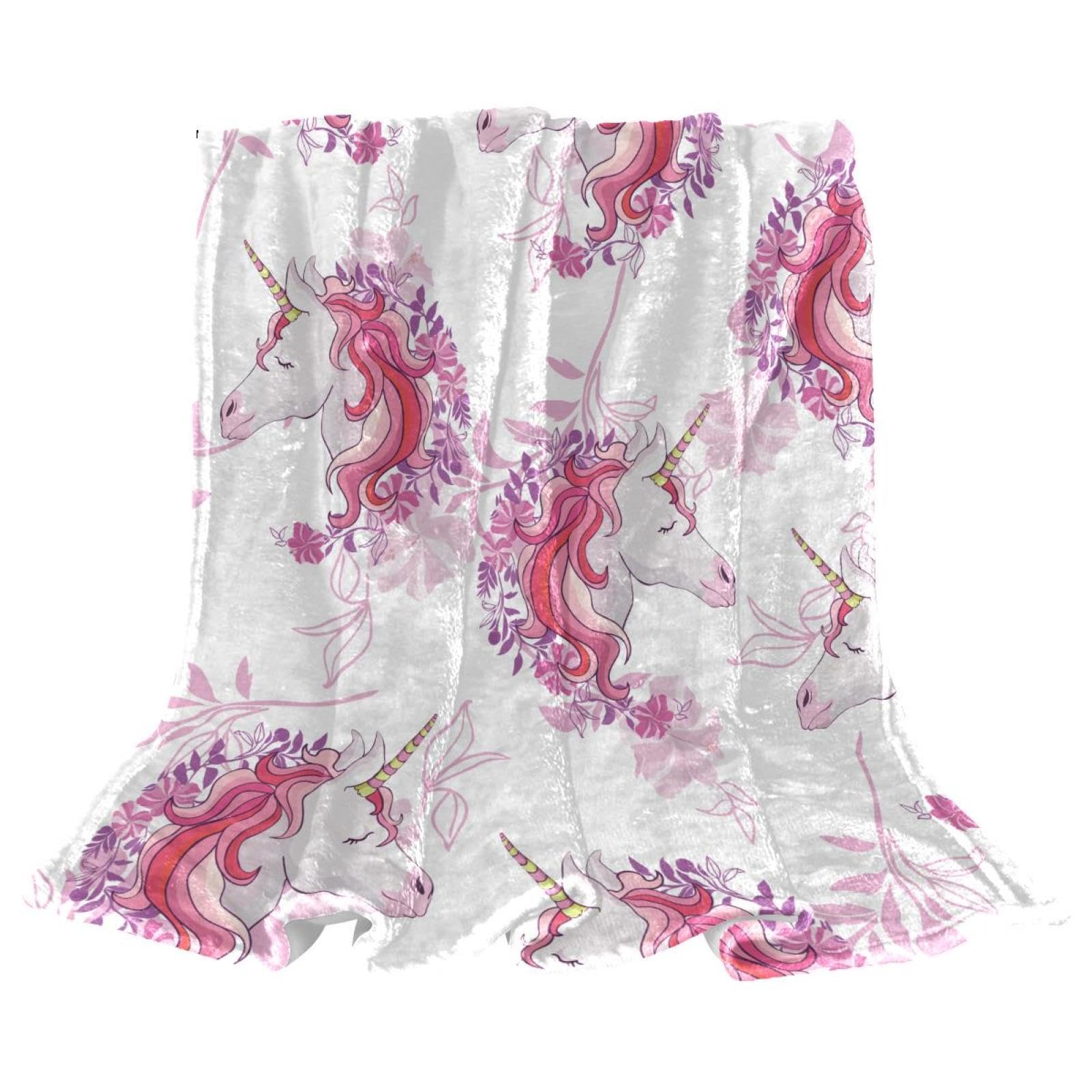 Couverture licorne rose contre le froid plaid doux lit et canapé