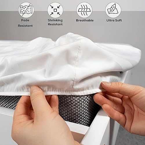 Miniatura 4 de GOLD TEXTILES Juego de 6 sábanas bajeras de polialgodón T200 (60 x 80 + 15 pulgadas), tejido de percal  Sábanas económicas para ropa de cama del