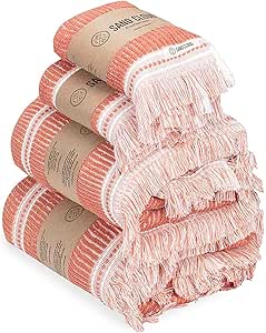 Sand Cloud Turkish Cotton Bath Towels Set Of 4 - Large 37"x67", 100% Organic, Lightweight & Fast Drying (Sage)