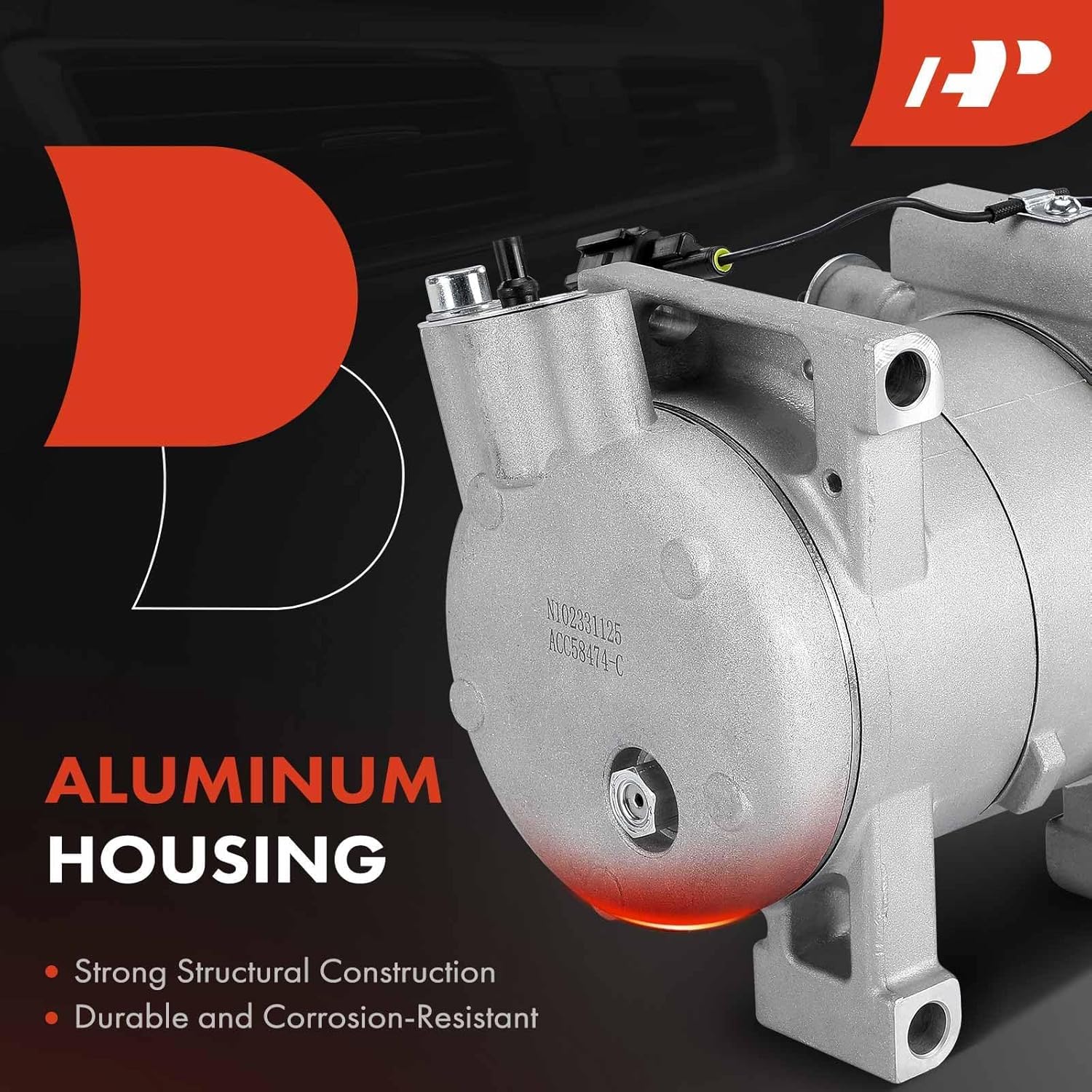 A-Premium Air Conditioner AC Compressor with Clutch Compatible with Nissan Sentra 1999 1.6L 2.0L, Sentra 1998 2.0L & Ford Probe 1993 2.5L, Replace# 926008Z060