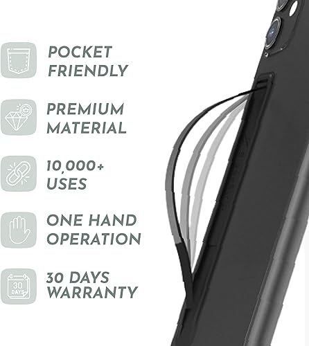 Miniatura 7 de SleekStrip SleekGrip Essential - Soporte de agarre para teléfono ultra fino, de metal delgado, correa de mano para iPhone 16 Pro Max, 17 Air,