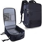 TORIBIO Carry on Backpack Women, Waterproof Laptop Travel Bag | Carry on Backpack with Shoe Compartment Wet Pocket and USB Charging Port for College Business Outdoor Sports Hiking, Black