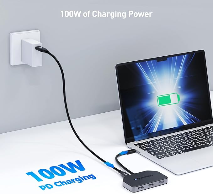 Cable Matters Hub USB C MST Triple Display 4K@60Hz (2x DisplayPort, 1x HDMI) 100W miniatura 6
