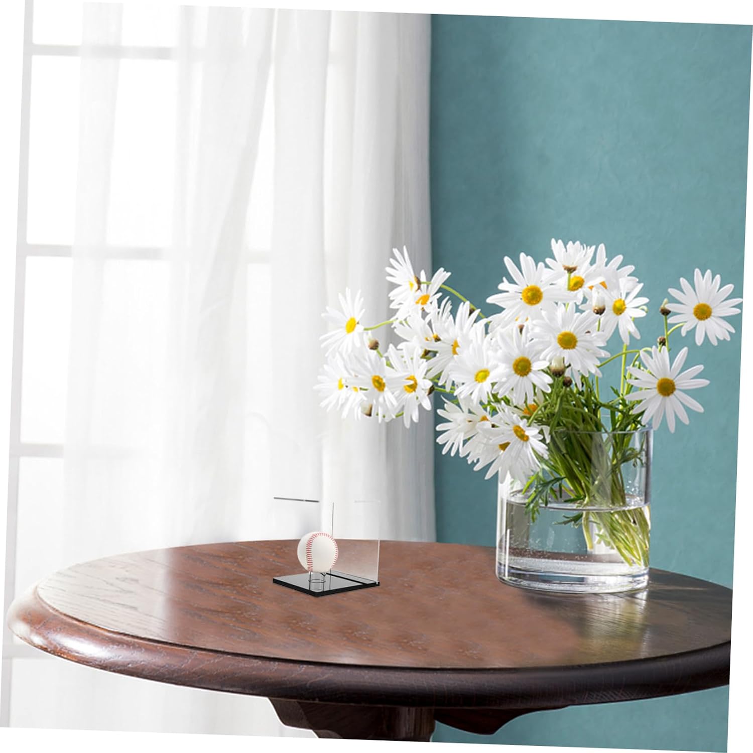 2pcs Softball Display Case Acrylic Holder Base for Signed Memorabilia for Baseball Tennis and Golf Collectibles