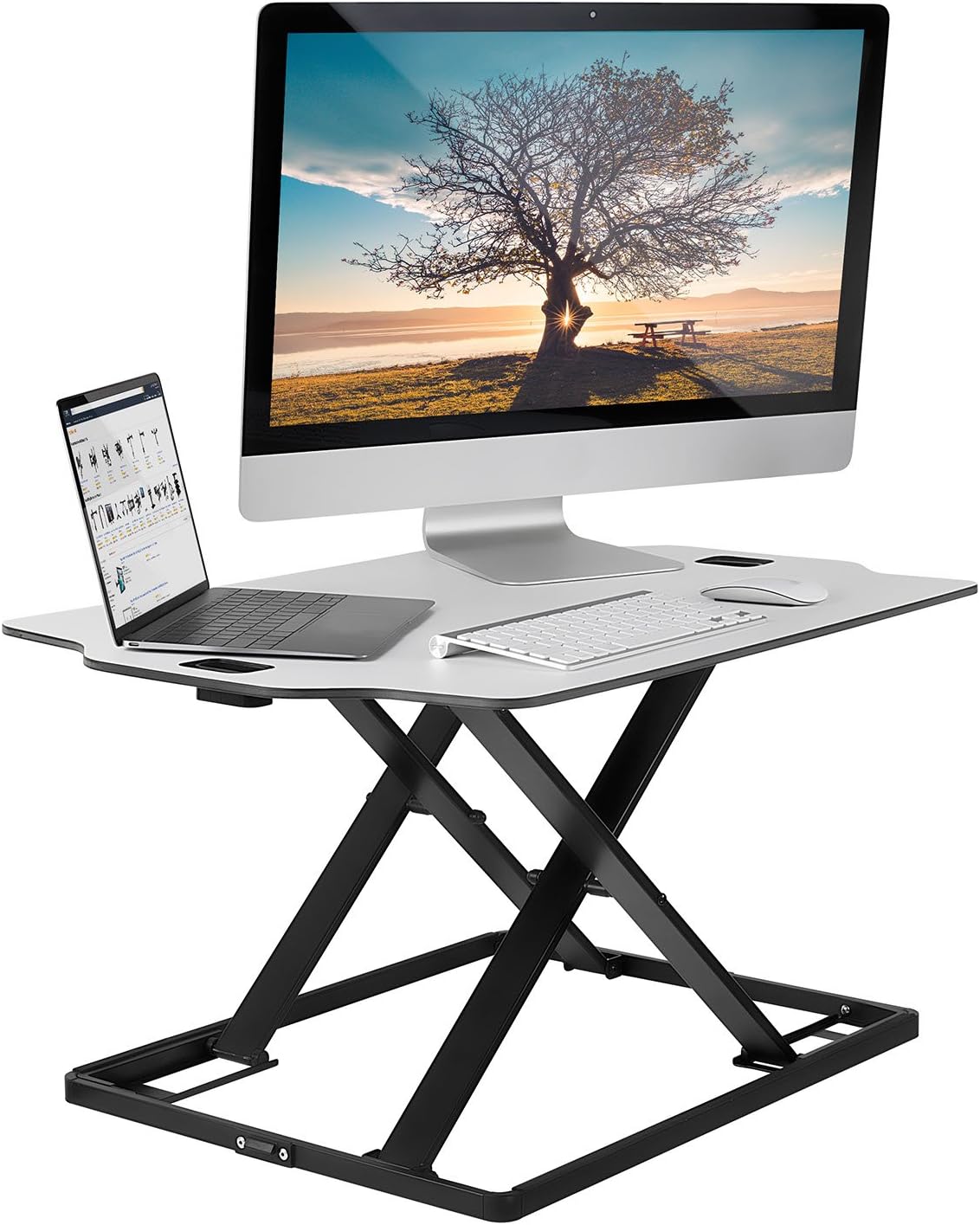 MountIt! Tabletop Standing Desk Converter, PreAssembled Ergonomic Stand Up Desk