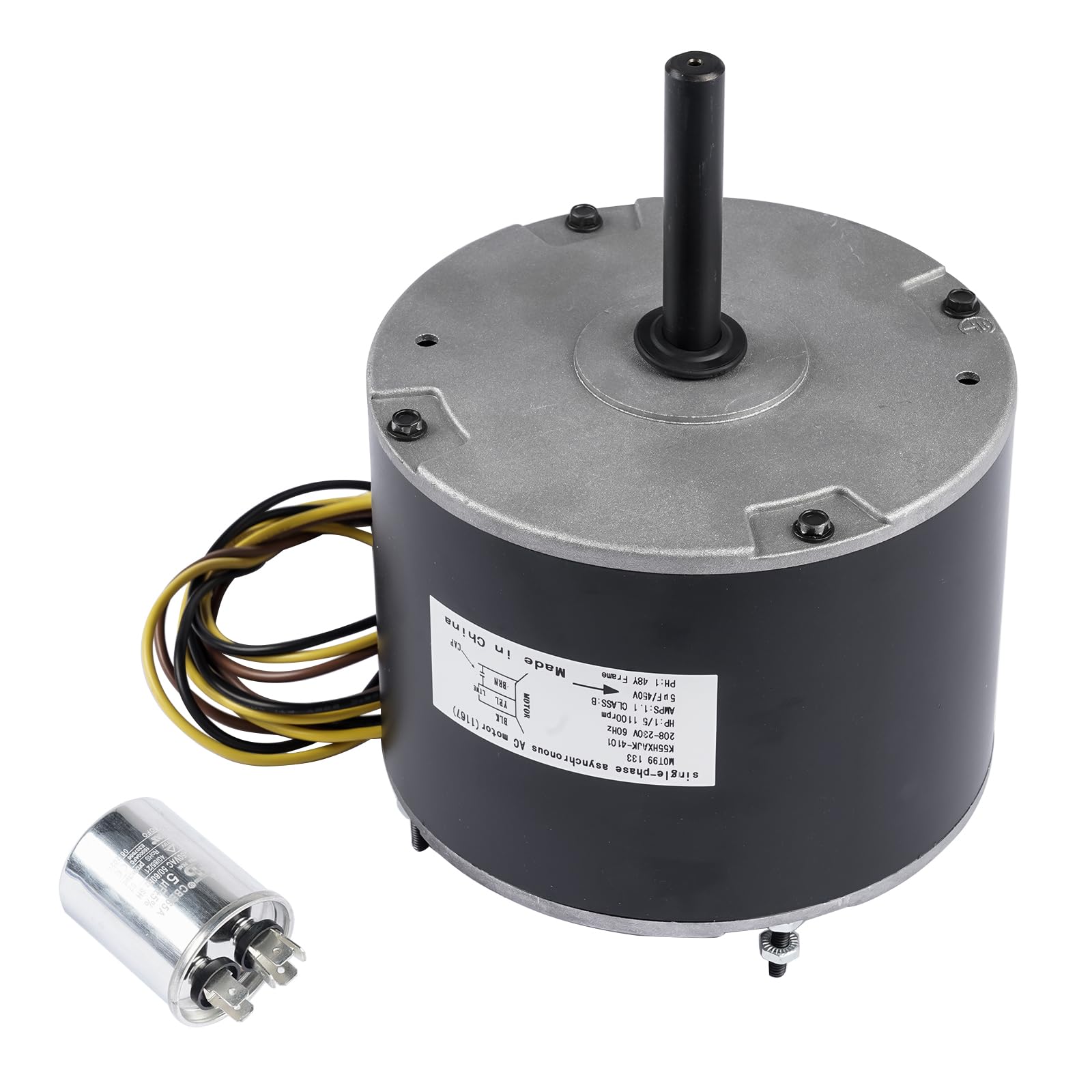 5KCP39DGY543S Condenser Fan Motor, 1/5 HP, 1100RPM, 208-230V, Replacement for Genteq HC37GE219, HC37GE219A, 1191329, 1186447, 5KCP39EGUA11BS,