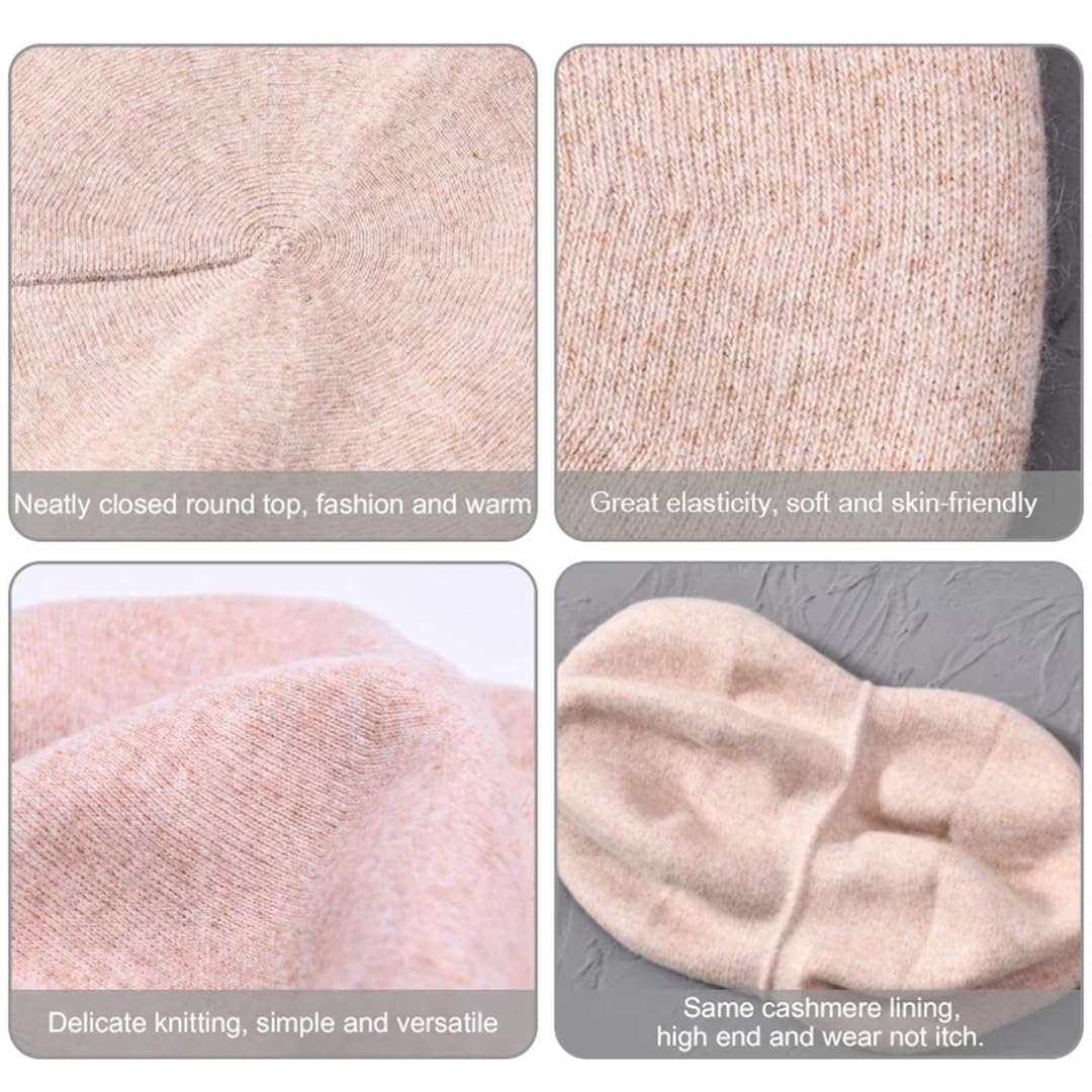 Wvapzxx Damskie wełniane berety ciepła zimowa czapka beanie zwykły jednolity kolor eleganckie jesienne czapki malarskie