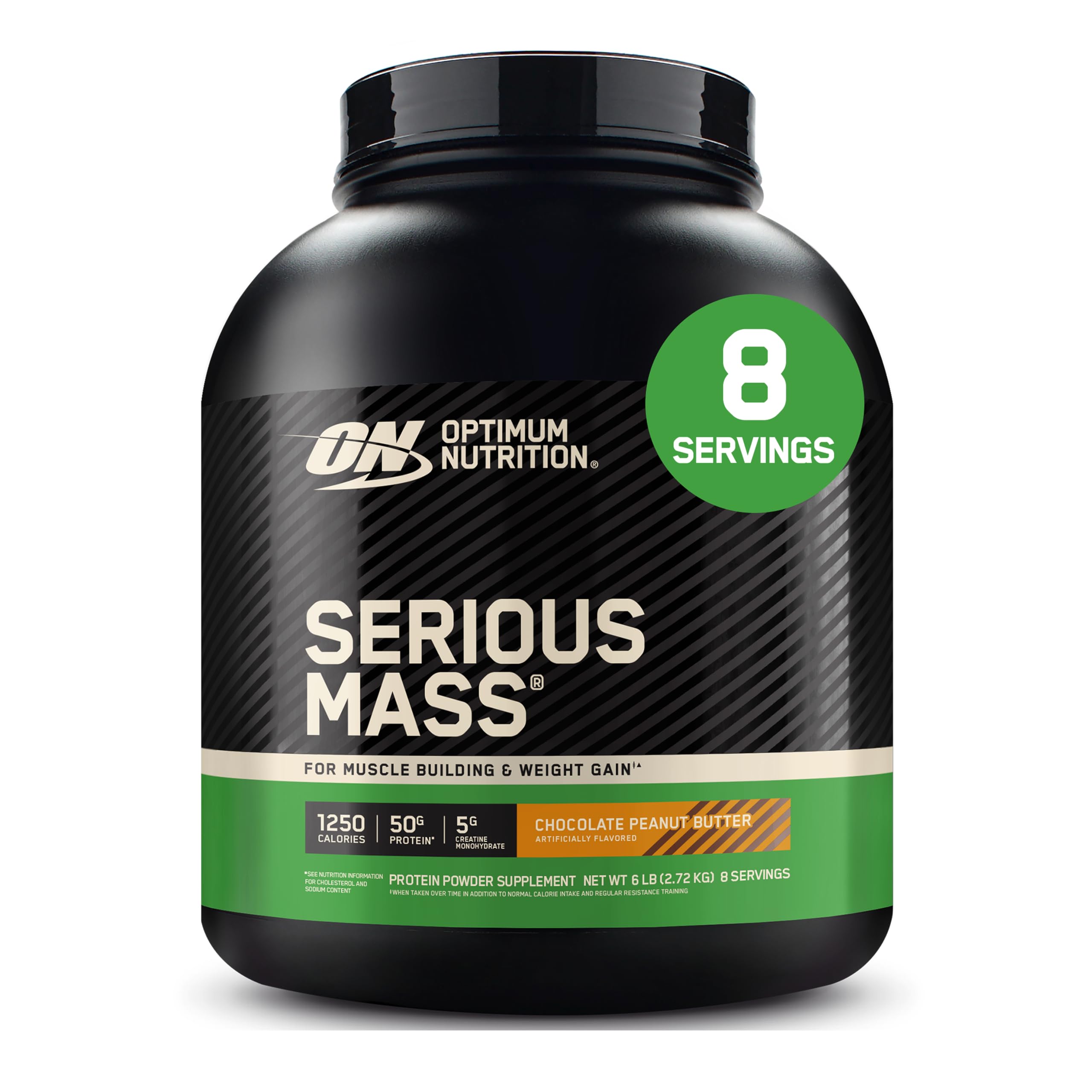 Optimum Nutrition Serious Mass Protein Powder, Chocolate Peanut Butter 6LB Chocolate Peanut Butter 6 Pound (Pack of 1)