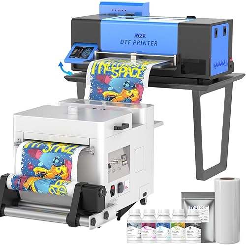 MZK A3 Pro XP600 DTF Printer,Automatic Time Cleaning Printhead Maintain+Ink Anti-Clog Filter,2X-Speed Compared to L1800,5" Rotatable Touch Screen,Dual Ink Level Alert,Film Cutter,Gift Ink 2 Years